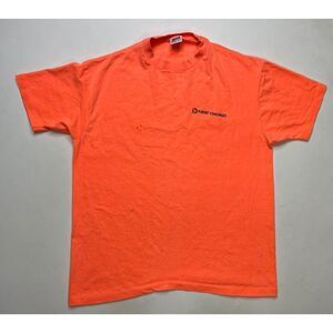 VINTAGE First Chicago T-shirt Men Large Neon Orange 90s USA Single Stitch